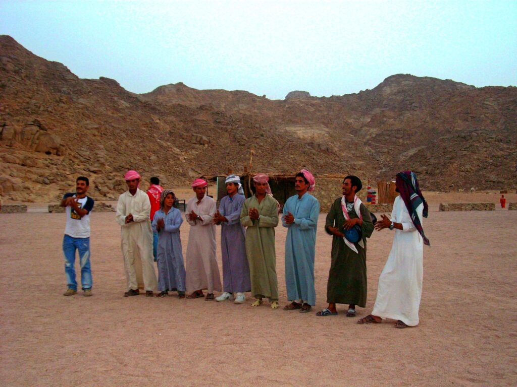 Bedouin people are singing