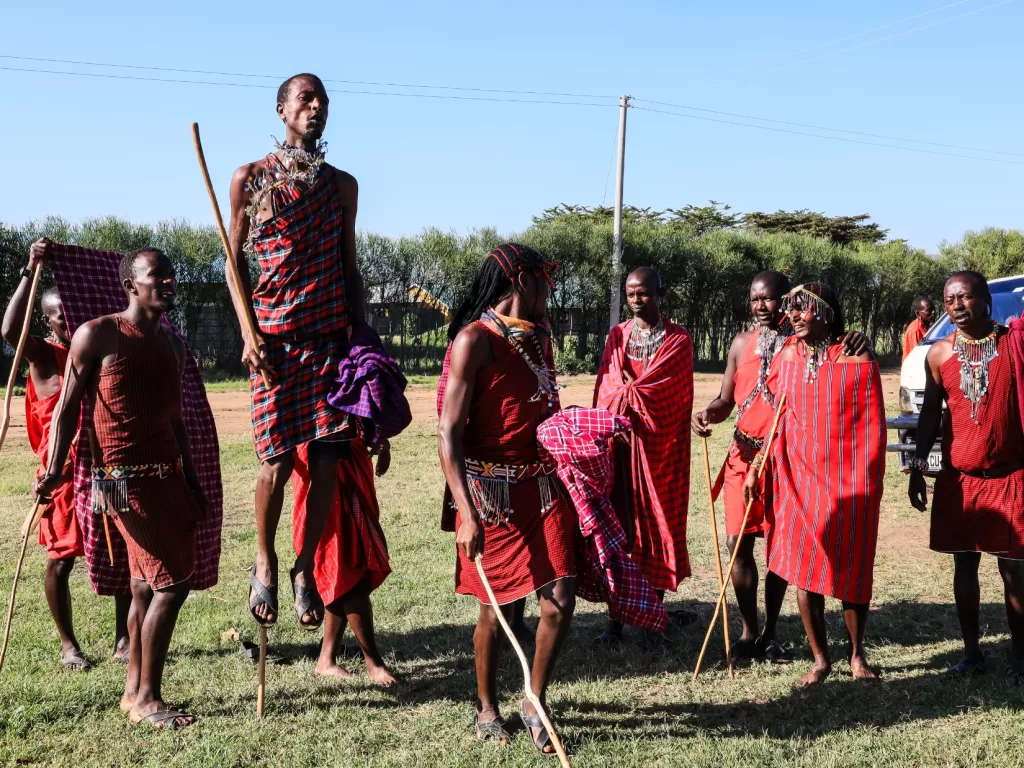 maasai warriors with sticks